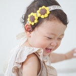 ぷっくりひまわりヘアバンド🌻　ひまわりヘアバンド　ヘアバンド　ひまわり花冠　sunflower べびーヘアバンド　ベビーヘアアクセサリー　花冠