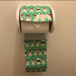 北欧パグ緑＊トイレットペーパーカバー