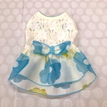 夏用涼しいワンピース　ストレッチレースと透ける花柄・犬服