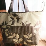 『foglia』薄グリーンのシックな、シンプルトートバック