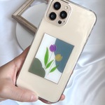【チューリップBL】ポストカード風ケース　iPhone8 iPhoneSE iPhone11 iPhone12 iPhone12Pro iPhone13 iPhone13Pro