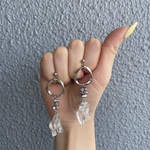 シンプルクリアシルバーピアス