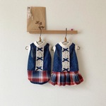 国産メッシュ☆デニム調なお洋服♡　(レッド系)　犬服(送料込み価格)