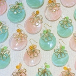 【モッチ様専用】🧡💚💚おおきなはなびらピアス🌷