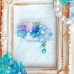 紫陽花࿐⋆*Purple×Blue×White　チェコビーズ　ヘアクリップ/バレッタ/ポニーフック/ヘアゴム