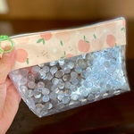 ＊ビニールポーチ キラキラドット pvcポーチ コスメポーチ＊ ピーチ 🍑