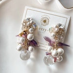 purple × clear bubble pearl pierce