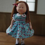マドレーヌちゃん　タイニーベッツィー用　さくらんぼワンピースセット　ブルー