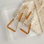 J1035【clearbrown】pierce : earring (金属アレルギー対応)