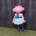 フォーチュンワンダサイズのワンピ(ブルー)青いお花スパンコール付き