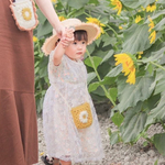 キッズ ポシェット 手編み 春夏 花 子供用 バック ニット