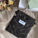 【再販3】ポシェット　 ペイズリー black×Black