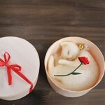 和紙バラ◆小箱ねこ　しらたまΦ10cm★全国発送一律４００円