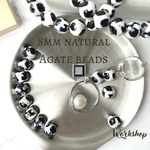 ☆再入荷☆【10pcs】天然石瑪瑙(アゲート)　ジラフ柄　8mmラウンドビーズ　