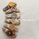 【latte】flower パッチンピン　三角ピン