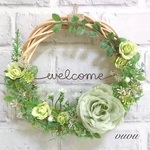 .*･ﾟグリーンローズの爽やかwelcomeリース