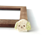 犬の刺繍ブローチ【あわあわライムサワー】