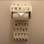 北欧パグ白＊トイレットペーパーカバー