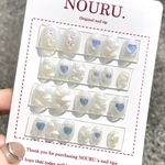 【現品】計22枚 unicorn & cloud ② - allサイズ  ☁🦄🤍🫧 チビ爪/短爪/ベリーショート/ユニコーン/ラメ/ハート/雲ネイル/凸凹/ちぐはぐ/ギフト/プレゼント