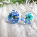 (春夏)ぷっくり可愛いお花のおはじきピアス