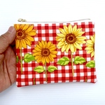 感謝セール品❤️ひまわり🌻　便利ラミネート ミニポーチ　12cmファスナー