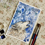 「アリア」水彩画 原画 イラスト インテリア
