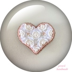 Heart(pink)  ビーズ刺繍ブローチ