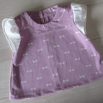 cocome`reリボン柄の花びら袖トップス：９０