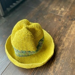 ⚠️【yellow2様オーダー作品】「青空の下のひまわ畑」夏帽子 ひまわりイエロー×グリーン　フェミニン つば広帽【日差し防止効果】UV対策