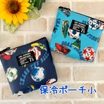 保温保冷ポーチ小  ラミネート サッカー柄　夏