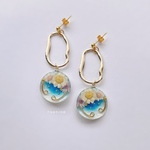 💠受注製作💠Blue Pastel Flowers(ピアス・イヤリング)