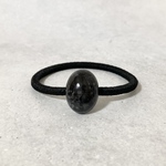 《希少》大粒 黒翡翠の髪飾り（ヘアゴム）   -jadeite