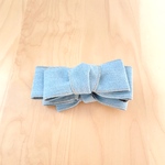 ⌘ステッチ入りデニムリボン バナナクリップ⌘ライトブルー