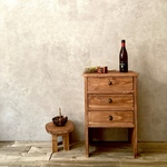 チェスト　ソファーサイドテーブル　おしゃれ 四つ脚 木製　玄関収納　キャビネット　アンティーク 3段 引き出し収納　シェルフ　ブラウン