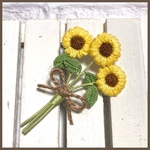 向日葵の花束ブローチ
