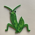 カマキリ刺繍ワッペン　大