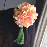 【送料無料】和の花飾り（オレンジ）