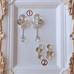 【金属アレルギー対応】【シャボン玉】しゃぼん玉×ガラスビーズの2wayピアス(イヤリング)とミニバブルピアス(イヤリング)