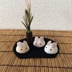 ちりめん細工・うさぎのお月見(1)