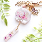 風鈴キーホルダー(花と蝶々)