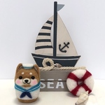 柴犬だるま⚓︎水兵さん（濃い赤柴）