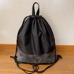 ブラック＆ドットカモフラージュ＊撥水 ナップサック ＊L size 