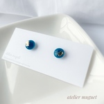 ピアス ∞✴︎color drop✴︎∞ BlueStyleジェード( スタッドピアス サージカルステンレス 樹脂ピアス ノンホールピアス ) パーツ変更可