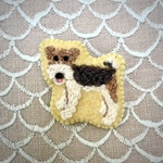 ワイヤーフォックステリア刺繍ブローチ