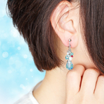 《ブルーアパタイト》クリームソーダピアス イヤリング マリンソーダ 夏 フェイクスイーツ ゆらゆら 大人可愛い 天然石 レジン ブルー アパタイト 海 アクア マリン ギフト