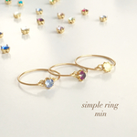  再) simple ring(ゴールド) 選べるスワロフスキー26色