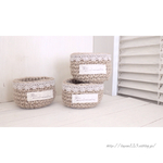 麻ひもlace編みカゴ