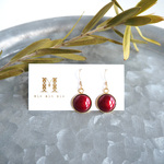 七宝焼 14kgf 7月誕生石 ピアス ~Ruby~