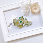 greenFlower  親子鳩 ビーズ刺繍ブローチ