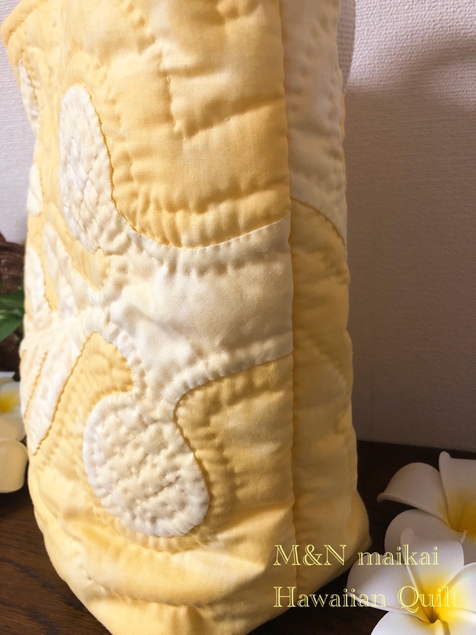 ハワイアンキルト♡トートバッグ♡パンの木♡イエロー - M&N